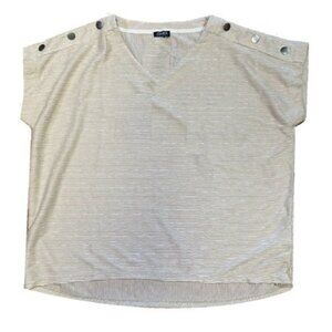 Jones New York Women's Textured with Button Details Top Ribbed NWT XL XXL